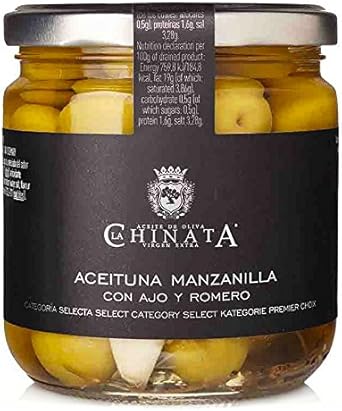 Manzanilla Olives With Garlic & Rosemary (350 G)