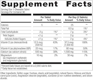 Bariatric Advantage Calcium Citrate Chewable 500mg with Vitamin D3 for Bariatric Surgery Patients Including Gastric Bypass and Sleeve Gastrectomy, Low Sugar - Cinnamon Flavor, 90 Count : Health & Household