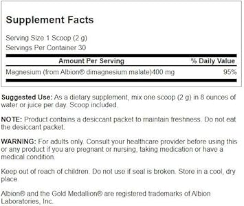 Swanson Albion Dimagnesium Malate 2.1 Ounce (60 G) Pwdr
