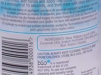 Bio D | Handwash - Unfragranced | 4 X 500Ml