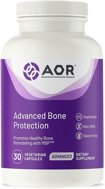 Aor, Advanced Bone Protection, Natural Supplement To Promote Healthy Bone Remodeling With Mbp, Gluten Free, 30 Capsules (30 Servings)