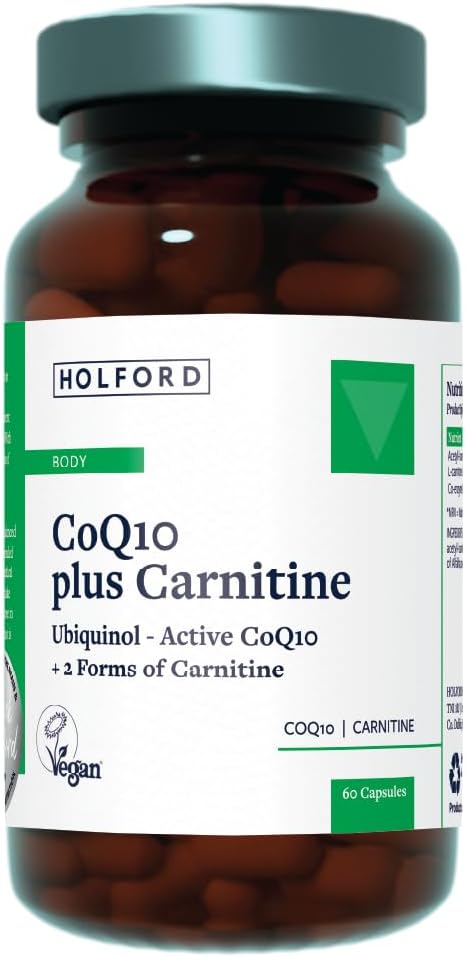 Patrick HOLFORD COQ10 Plus Carnitine / COQ10 Supplement/for Energy & Heart Health Support / 3 Nutrients/Active Ubiquinol/Enhanced Absorption – Fast Action / 60 Capsules/Vegan/for Women & Men : Amazon.co.uk: Health & Personal Care