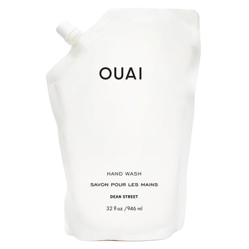OUAI Hand Wash Refill - Moisturizing Hand Soap with Jojoba, Avocado, & Rose Hip Oil for Replenished Skin - Gentle Exfoliating Bathroom + Kitchen Hand Soap (32 Fl Oz)