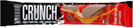 Warrior Crunch - High Protein Bars - 20G Protein Each Bar - Low Carb, Low Sugar Snack - 12 Pack X 64G (Peanut Butter Cup)