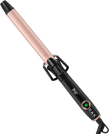 1 Inch Curling Iron With Clipped Tourmaline Ceramic Barrel Professional 1 Inch Hair Curler Up To 450°F Dual Voltage For Traveling 60 Mins Auto Off Suit For Different (Rose Gold, 1 Inch)