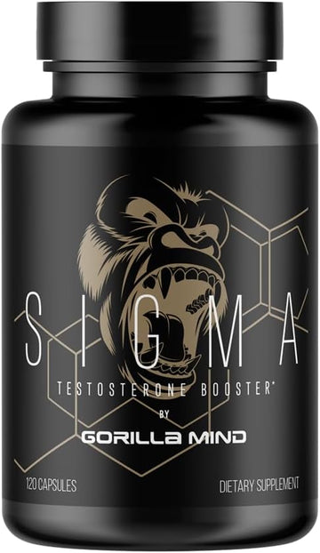 Gorilla Mind Sigma Testosterone Booster - Made With Tongkat Ali And Fadogia Agrestis Extract To Support Higher Testosterone Level (120 Capsules)
