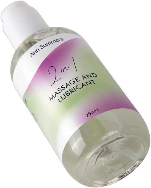 Ann Summers 2 In 1 Massage & Lubricant (250Ml) – Smooth Water Based Lubricant Gel To Reduce Friction – Vegan-Friendly & Kind To Skin – Long-Lasting Bedroom Lubricant For Comfort & Glide