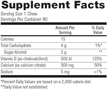 Bariatric Advantage Calcium Citrate Chewy Bites 500Mg With Vitamin D3 For Bariatric Surgery Patients Including Gastric Bypass And Sleeve Gastrectomy, Sugar Free - Lemon Flavor, 90 Count