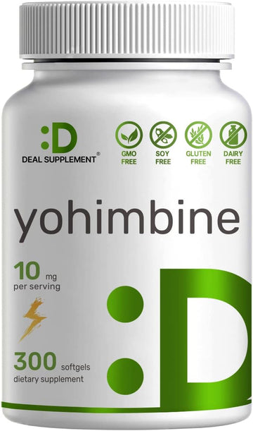 Yohimbine Hcl 10Mg β 300 Softgels | Extra Strength, Plant-Based Energy & Stamina Support | 5 Month Supply