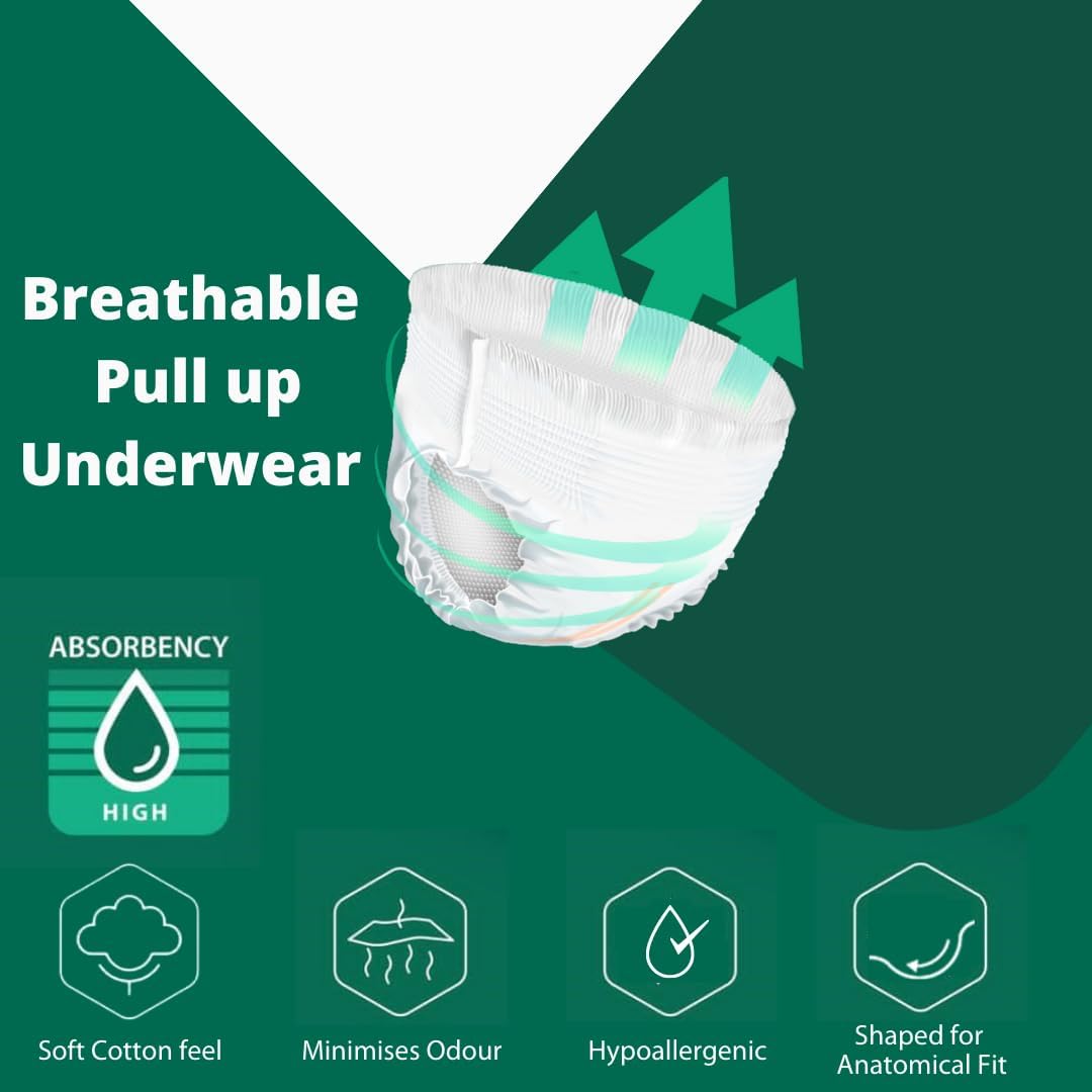 Nova med Adult Incontinence Pants Women & Men, Pull up Pants, Adult Pull up Nappies - 14 Pants per Pack (X-Large) - 2150ml Absorbency (1 Pack of 14) - A British Brand : Amazon.co.uk