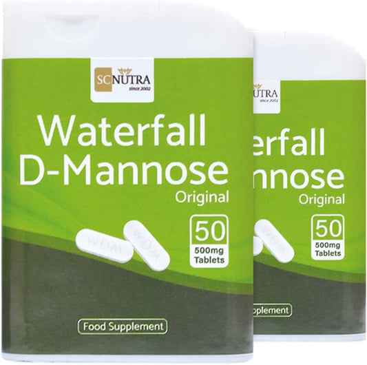 Waterfall D-Mannose Tablets 500Mg (Capsule Sized) - 100% D-Mannose Naturally Sourced From Birch - Bladder Health | 100 X 500Mg Tablets