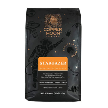 Copper Moon Medium Roast Whole Bean Coffee, Stargazer Blend, 5 Lb