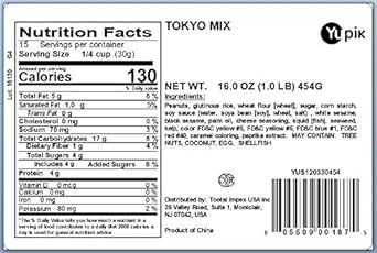 Yupik Tokyo Snack Mix, 1 Lb, A Savory Blend Of Peanuts Covered In A Rice Cracker Coating And Flavored With Soy Sauce