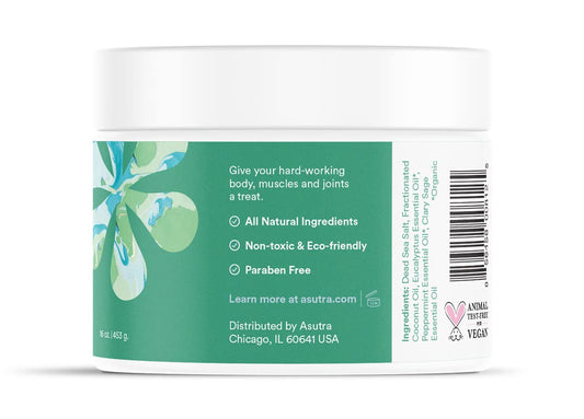 ASUTRA Mint Scent Bundle – 4 Fl oz Peppermint & Rosemary Essential Oil Aromatherapy Spray - 16 oz Peppermint Dead Sea Bath Salts – 16 oz Purifying Peppermint Dead Sea Salt Body Scrub