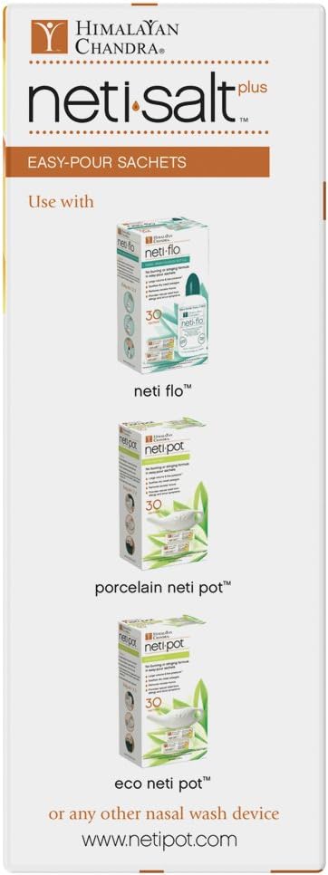 Himalayan Chandra Neti Salt Plus Refill Sachet 60Ct : Health & Household