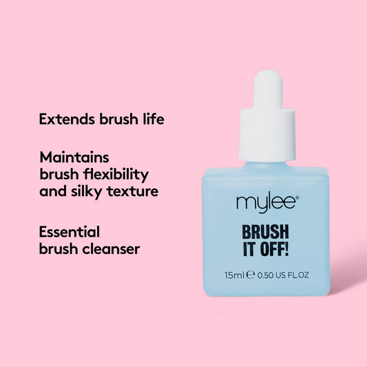 Mylee Brush It Off Nail Art Gel Brush Cleaner Professional Grade Brush Cleaner For Nail Art Brushes – Vegan, Clear, And Alcohol-Free Cleanser Solution
