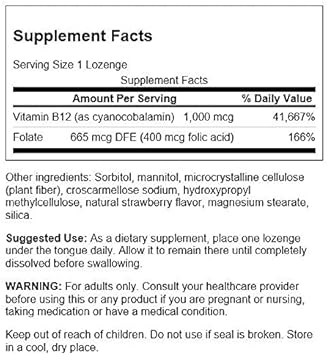 Swanson Vitamin B-12 Lozenges 1000 Mcg 250 Lozenges (4 Pack)