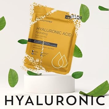 BEAUTYPRO HYALURONIC ACID Face Mask Anti-Ageing Hydrating Bamboo Facial Sheet Anti-Inflammatory Natural Moisturising Soothing Korean Vegan Skincare 100% Biodegradable Multi-Award Winning Brand : Amazon.co.uk: Beauty