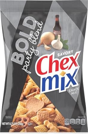 Chex Mix Snack Mix, Bold Party Blend, Savory Snack Bag, 8.75 Oz