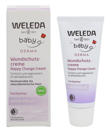 Weleda Baby White Mallow Diaper Care Cream, 1.7 Fluid Ounce, Fragrance Free Plant Rich Protection With White Mallow, Pansy, Sesame And Coconut Oils