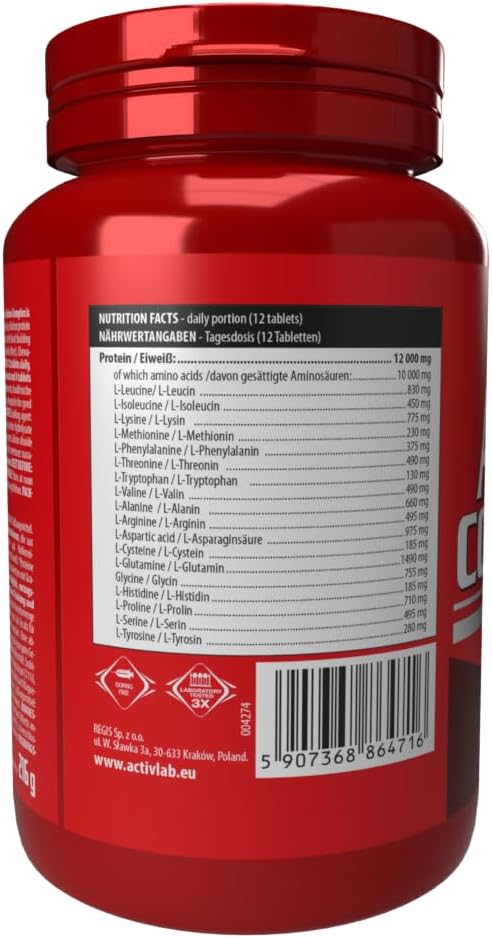 Activlab Amino Complex - 120 Tablets | Essential Aminoacids | Bcaa | For Gym | Muscle Growth | It Inhibits Catabolism | Supports Anabolism | Accelerates Regeneration