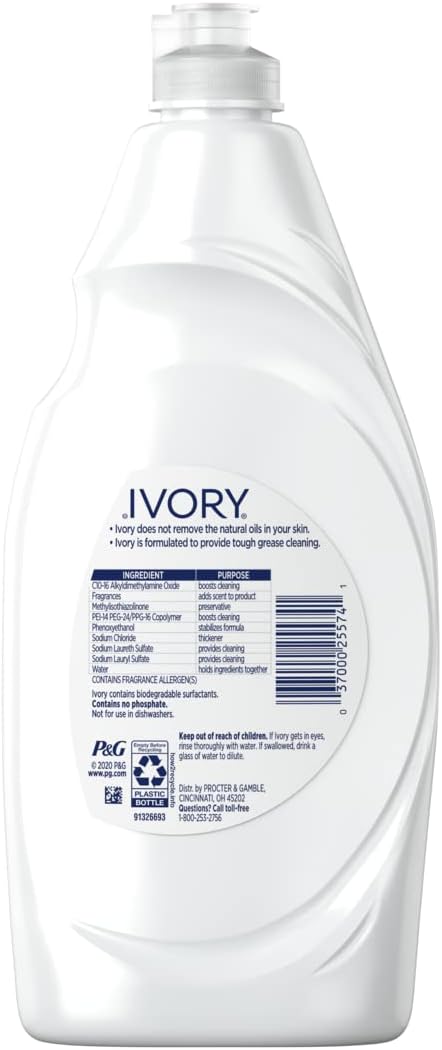 2 Pk. Ivory Classic Scent Dishwashing Liquid Dish Soap 24 Fl. Oz (48 Fl. Oz Total)