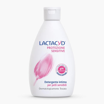 Lactacyd Sensitive Protection, Intimate Hygiene Cleanser Suitable For Sensitive Skin, With Biotechnological Lactic Acid And Cotton Extract, Pack Of 6 Pieces (6 X 300 Ml)