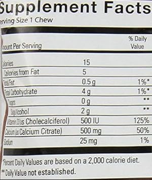 Bariatric Advantage Calcium Citrate Chewy Bites 500Mg With Vitamin D3 For Bariatric Surgery Patients Including Gastric Bypass And Sleeve Gastrectomy, Sugar Free - Chocolate Flavor, 90 Count