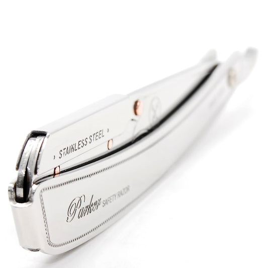 Parker Srx Straight Razor โ All Stainless Steel Barber Razor With Clip-Type Blade Holder For Disposable Blades โ Ideal For Precision Wet Shaving At Home Or Barbershop โ Iconic Brand
