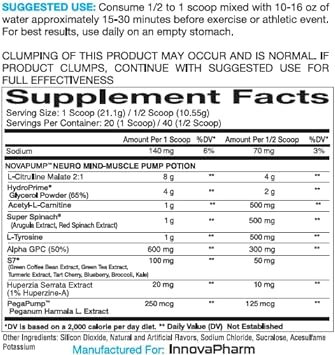 InnovaPharm NOVAPUMP Neuro (Watermelon Gummy) Powder - 14.9 Ounces