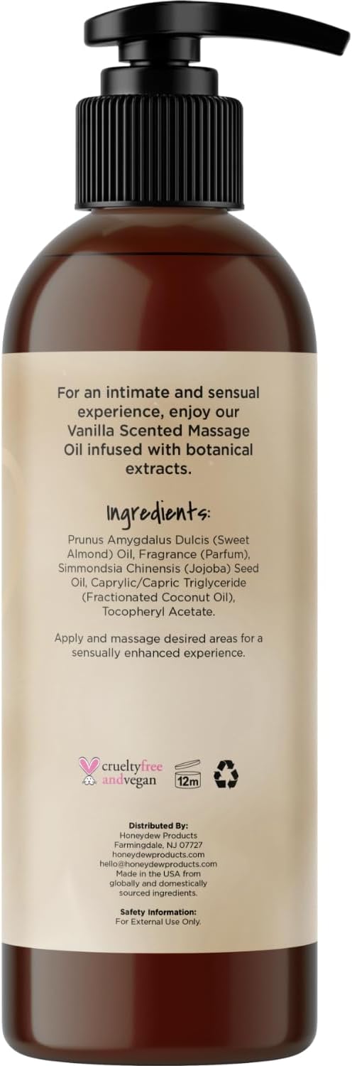 Vanilla Sensual Massage Oil For Couples - Relaxing Full Body Massage O