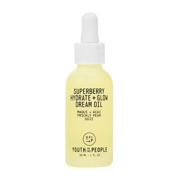 Youth To The People Superberry Hydrate + Glow Dream Face Oil (1 Fl Oz), Revives Dull + Dry Skin, Boosts Radiance, Squalane, Omega Oils, Vegan