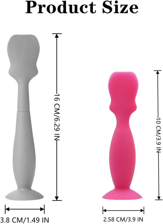 2 Pcs Nappy Cream Applicator Soft Baby Bottom Brush Nappy Rash Cream Applicator With Suction Cup For Newborn Baby Facial Cosmetic