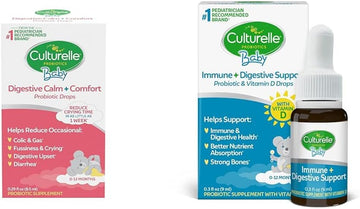 Culturelle, Baby Calm & Comfort Drops 0-12 Months, 0.29 Ounce & Baby Immune & Digestive Support Probiotic + Vitamin D Drops, Helps Support Immune Health