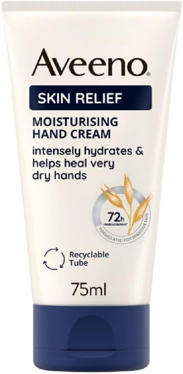Aveeno Skin Relief Moisturising Hand Cream (1X 75Ml), Nourishing Cream To Soothe And Moisturise Very Dry Skin, Enriched Formula For Hydrating Irritable And Dry Hands, With 72-Hour Hydration