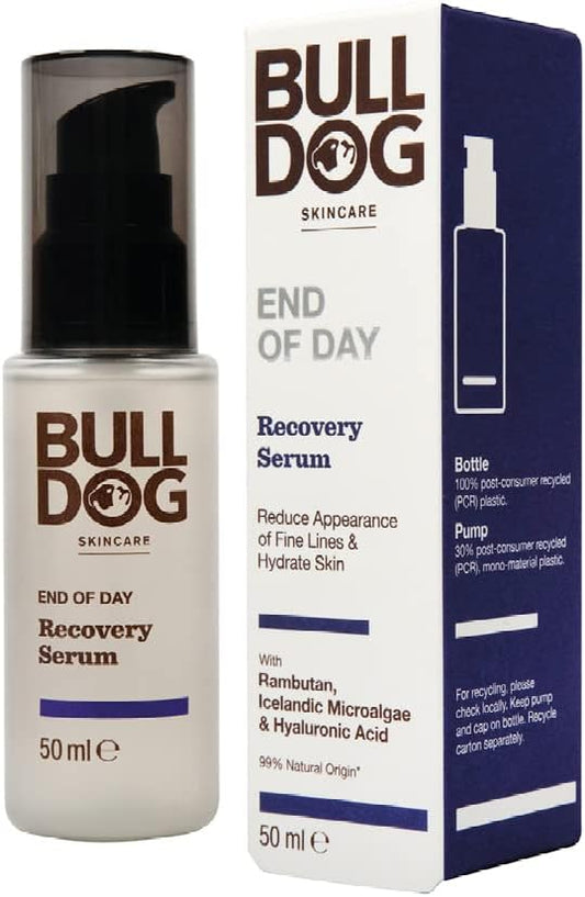 Bulldog Skincare - End Of Day Recovery Serum For Men | Reduce Fine Lines & Hydrate | 60 Ml