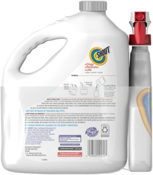 Shout Triple Acting Laundry Stain Remover With 22 Oz Trigger, 1 Gallon