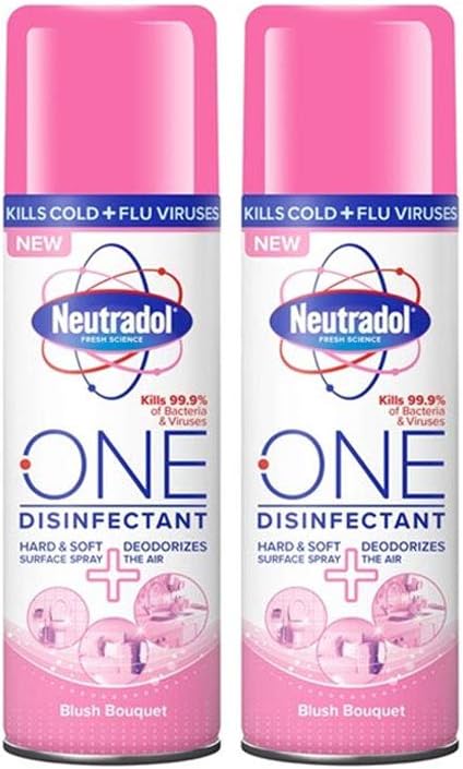 Neutradol One Disinfectant Relaxing Cotton Or Blush Bouquet 300Ml Surface Spray (Blush Bouquet, 2 Pack)