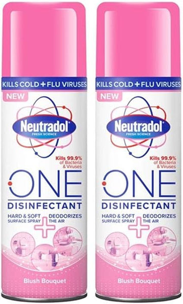 Neutradol One Disinfectant Relaxing Cotton Or Blush Bouquet 300Ml Surface Spray (Blush Bouquet, 2 Pack)