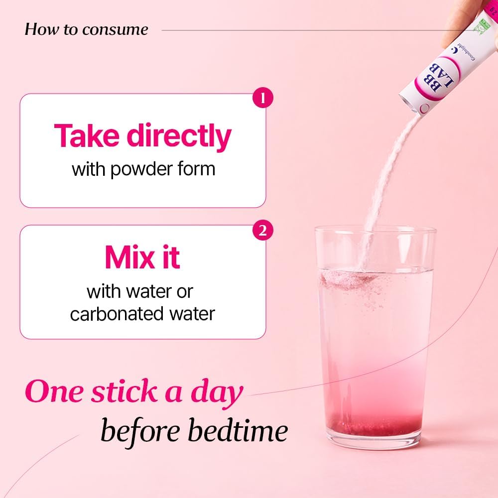 Bb Lab Good Night Low Molecular Collagen Powder Stick Supplement, Halal Certified, Korean Marine Collagen, Fish Collagen Peptides, Vitamin C, Glycine, Fast Absorption, Mix Berry Flavor : Health & Household