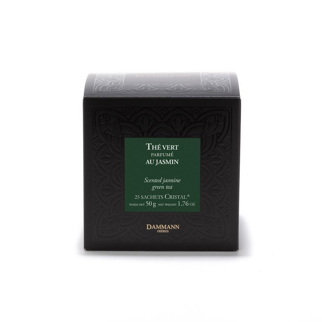 Dammann Freres Sachets, Vert Au Jasmin Tea Bags, Premium Gourmet French Green Tea, 25 Count (Single Pack)
