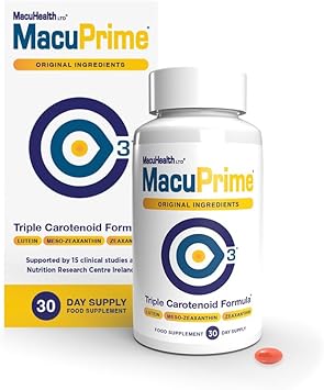 Macuprime Eye Health Supplements – Triple Carotenoid Formula Food Supplement To Support Normal Vision – Lutein, Meso-Zeaxanthin & Zeaxanthin, 90 Capsules – 3 Months Supply