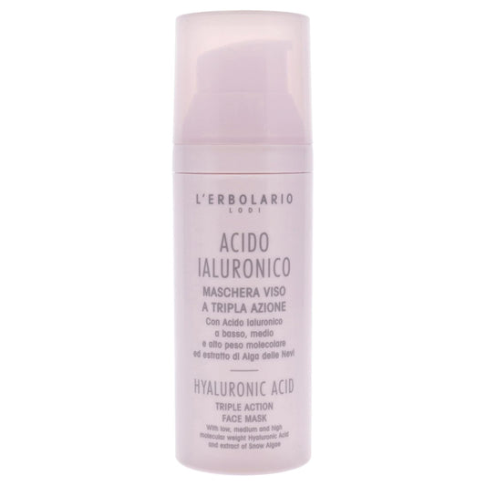L'Erbolario Hyaluronic Acid Triple Action Face Mask - Creamy Texture Treatment - Leaves Skin Compact, Moisturized And Surprisingly Radiant - With Hyaluronic Acid And Extract Of Snow Algae - 1.6 Oz