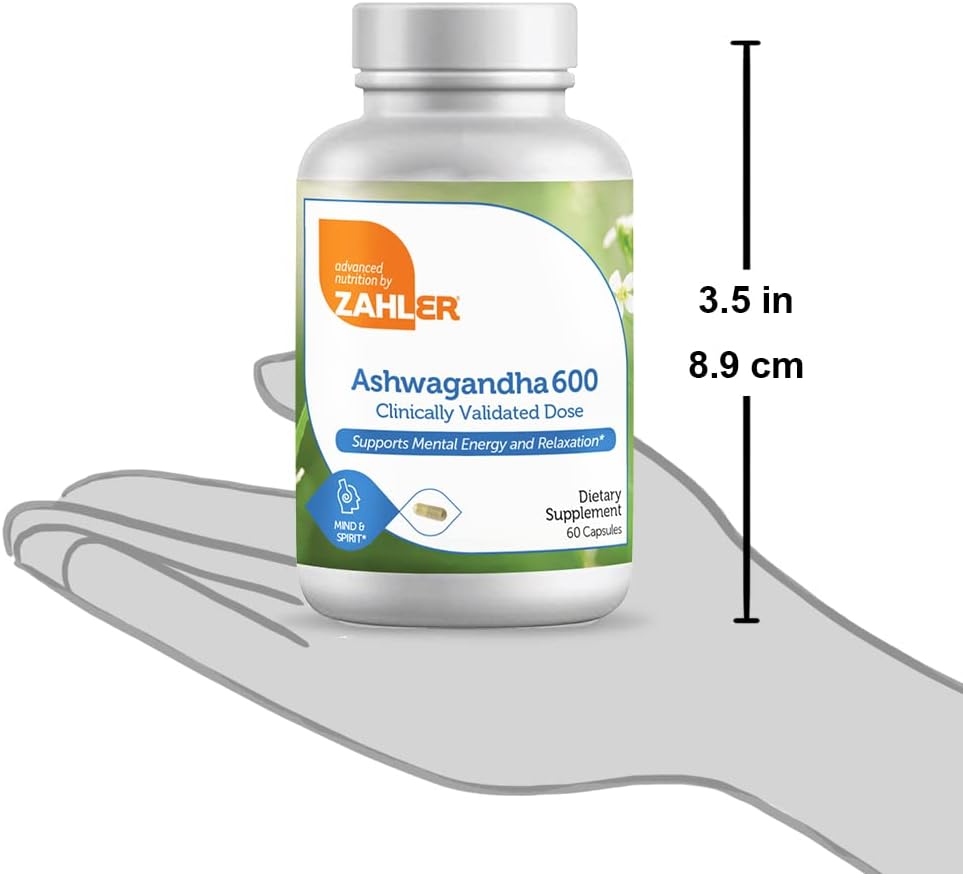 Zahler Ashwagandha Capsules, KSM-66 Aswhagandha 600mg Supplement, Rela