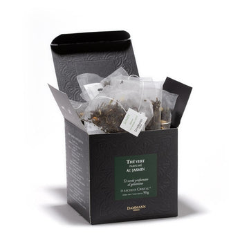 Dammann Freres Sachets, Vert Au Jasmin Tea Bags, Premium Gourmet French Green Tea, 25 Count (Single Pack)