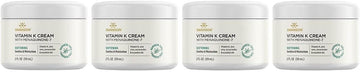 Swanson Vitamin K Cream With Menaquinone-7 - Eye Cream To Help Minimize The Appearance Of Dark Circles Under The Eyes - Topical Cream To Help Nourish And Brighten The Skin - (2 Fl Oz) 4 Pack