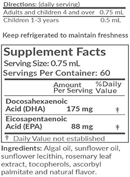 Dr. Fuhrman Dha+Epa Purity, Omega-3 Fatty Acids, Liquid Supplement With Dropper, Fresh Citrus Flavor, Made From Lab-Grown Algae, Free Of Contaminants, Vegan, 60 Servings