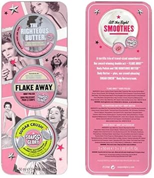 Soap And Glory All The Right Smoothes 3 X 50Ml Gift Set - The Righteos Body Moisturiser, Flake Away Body Polish, Sugar Crush Body Buttercream