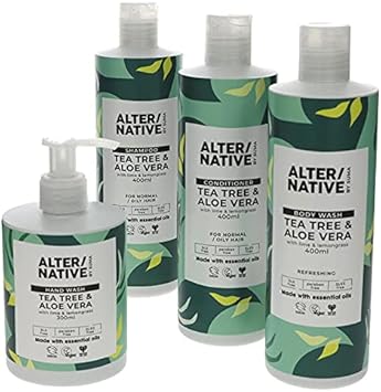 Alter/Native Cruelty Free | Vegan | Natural Shampoo | Made With Essential Oils (Tea Tree & Aloe Vera, 400Ml)