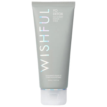 Wishful Yo Detox Charcoal Face & Body Enzyme Scrub 3.38 Oz/ 100 Ml